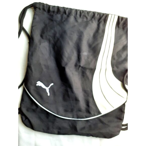 Puma Carry Sack Unisex Bag Black with Drawstring - Picture 1 of 7